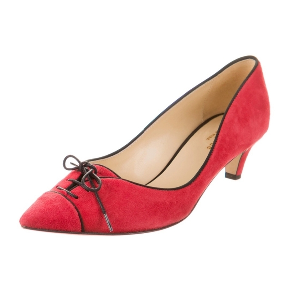 🔥HOST PICK🔥KATE SPADE Suede pointed toe red pumps 👠 - Picture 2 of 4